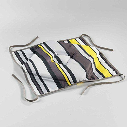 Le Jardin Des Cigales Marina Seatpad with 4Â Flaps, polyester, yellow, 36 x 36 cm 0