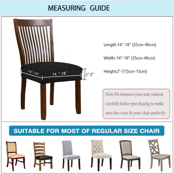 SHENGYIJING Stretch Diamond lattice Waterproof Chair Seat Covers for Dining Room Chairs Covers Dining Chair Covers Kitchen Chair Covers with Buckle (Taupe,4) 1
