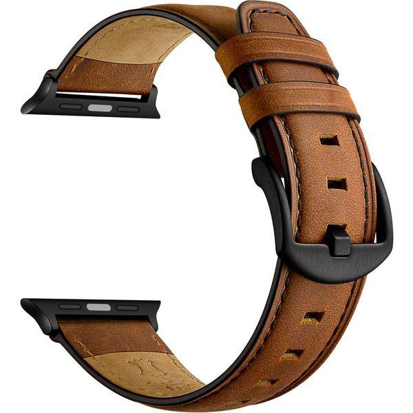 Mifa Made for Apple Watch ultra Band 49mm 9 8 7 45mm 44mm 42mm Series 6 SE 5 4 3 Modern Classic Leather Vintage Dressy Bands Dark Brown Replacement Straps Sweatproof iwatch Nike Space Brow 2