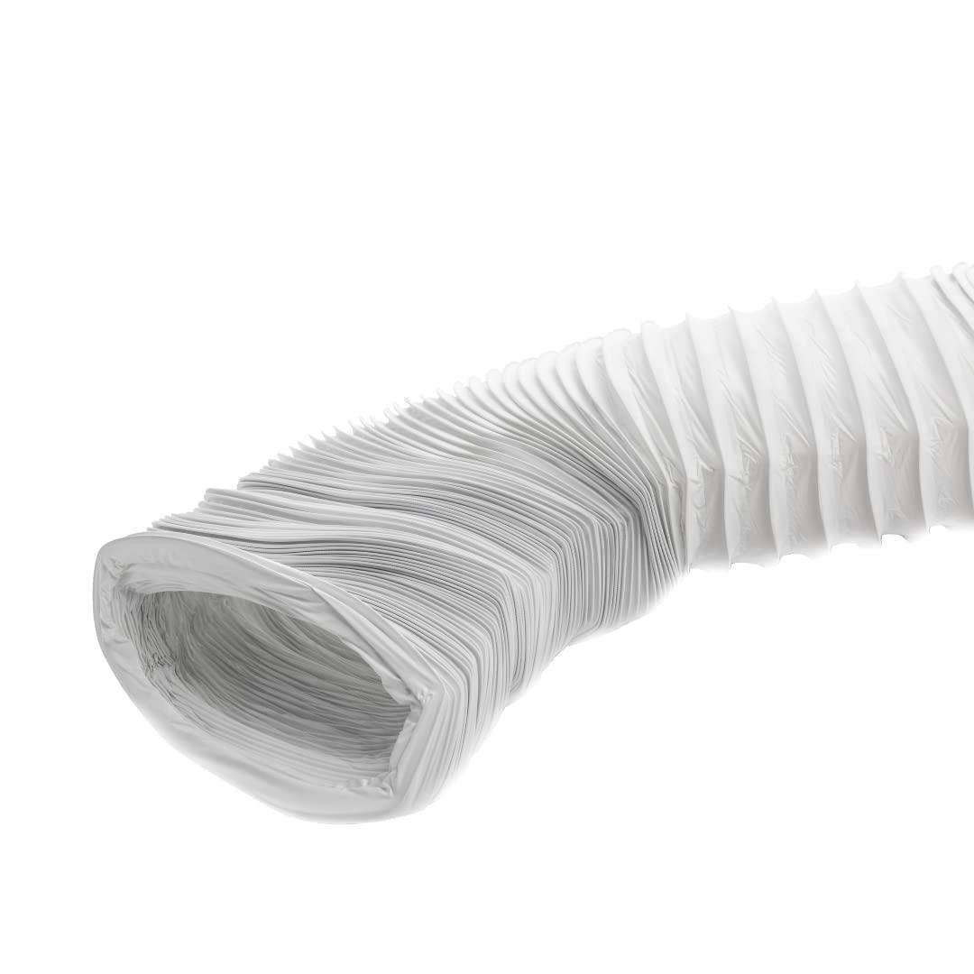 220x55mm (9x2 inch) x 3 metre - PVC Flexi Hose - White Universal Tumble Dryer - Cooker Hood - Extractor Fan - Air Conditioner Hose