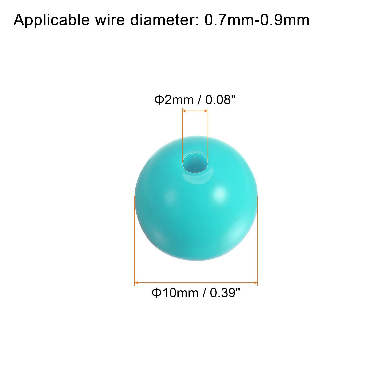 sourcing map 900pcs Acrylic Round Beads 10mm Loose Bubble Craft Bead Assorted Candy Color for DIY Bracelet Earring Necklace Jewelry Making, Blue Green 1