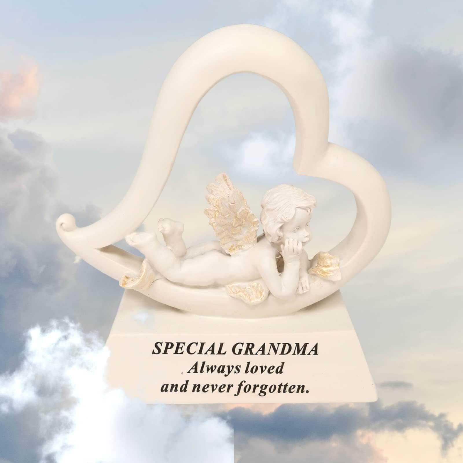 Grandma memorial remembrance Heart Cherub Ornament 2