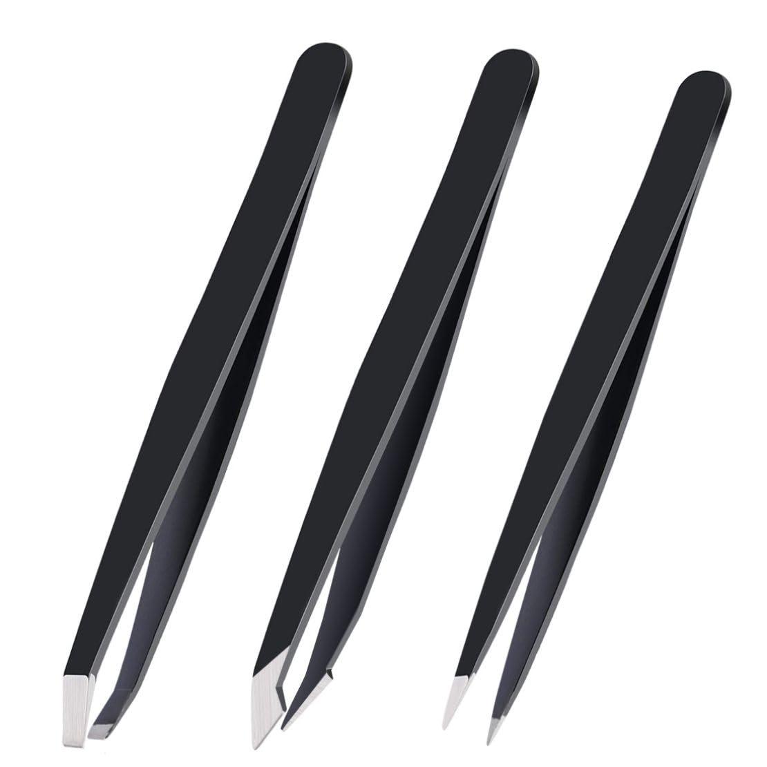 Precise Eyebrow Tweezers Set for Women and Men,[3-in-1]1 Slant Tweezers + 1 Pointed Tweezers + 1 Pointed Slant Tweezers; #-0921024 0