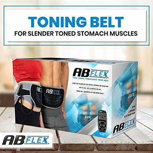 ABFLEX Ab Toning Belt for Developed Stomach Muscles, Remote for Quick and Easy Adjustments, 99 Intensity Levels and 10 Workouts for Fast Results (Black) 1