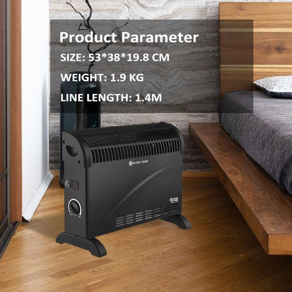 DONYER POWER Convector Radiator Heater 2000W Room Heating with Adjustable Thermostat Black 1