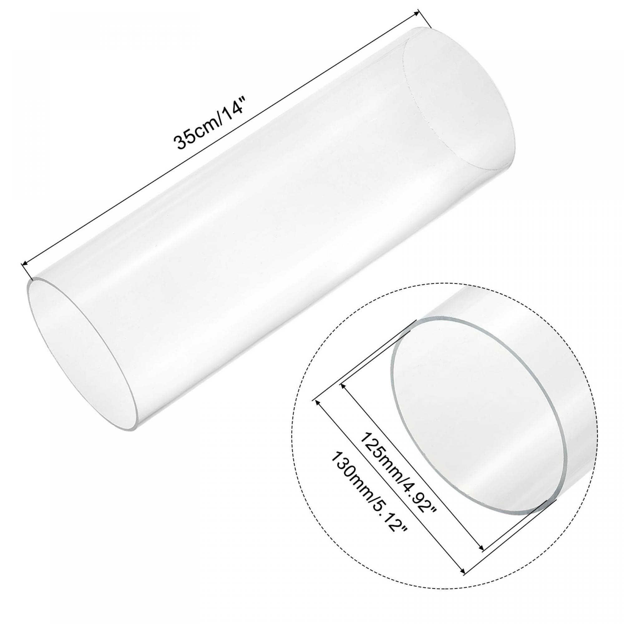 sourcing map Acrylic Pipe Clear Rigid Round Tube 125mm ID 130mm OD 14" for Lamps and Lanterns, Water Cooling System 1