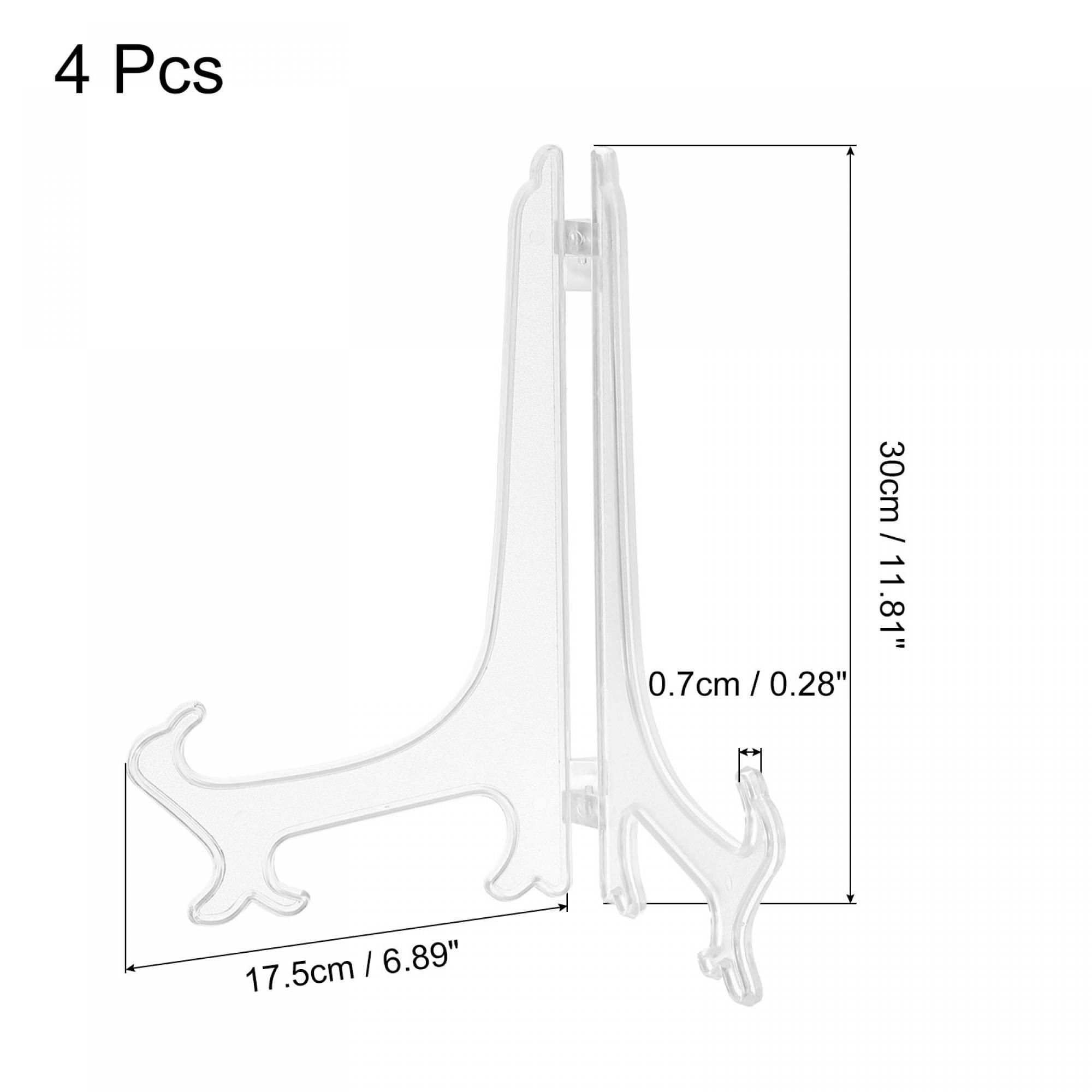 sourcing map 12 Inch Display Stand Holders Display Pictures PS Plastic Clear for Home Decoration, Art, Book Stores Pack of 4 1