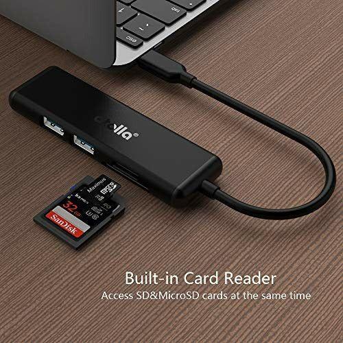 atolla USB C hub, Type c to HDMI Adapter 5-port Ultra Slim Aluminum USB 3.0 hub with 1x4K HDMI port, 2xUSB 3.0 ports, 1xSD Slot and 1xMicro SD slot card reader for MacBook Pro and More USB-C Devices 4