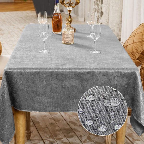 BALCONY & FALCON Rectangle Shiny Faux Linen Table Cloth, Washable Table Cover for Kitchen Dinning Tabletop Buffet Decoration, Wipeable Table Protector, Large Oblong Tablecloths