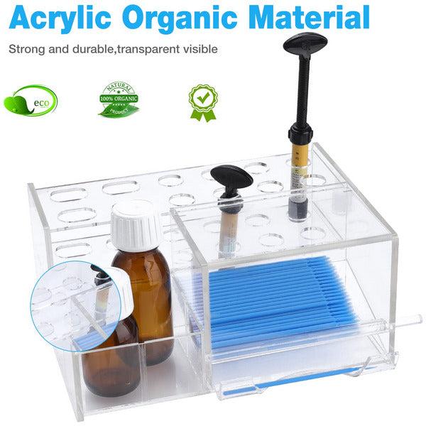 faruijie Composite Syringe Organiser, Multifunction Tooth Syringe Holder, Resin Adhesive Applicator Organiser, Acrylic Case for Medical Composite Resin Adhesive Syringes Resin Placement Rack 1