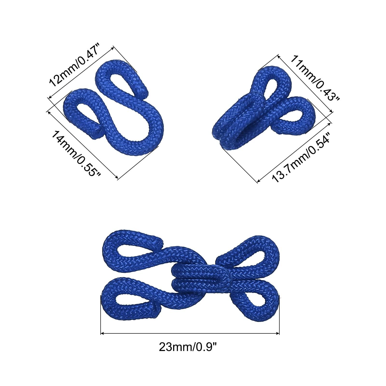 sourcing map Sewing Hooks and Eye, 30pcs - Polyester Covered Sewing Hooks and Eyes Closure for Clothing, Bra, Skirt, Sewing DIY Craft(Sapphire, 27mm Length) 1