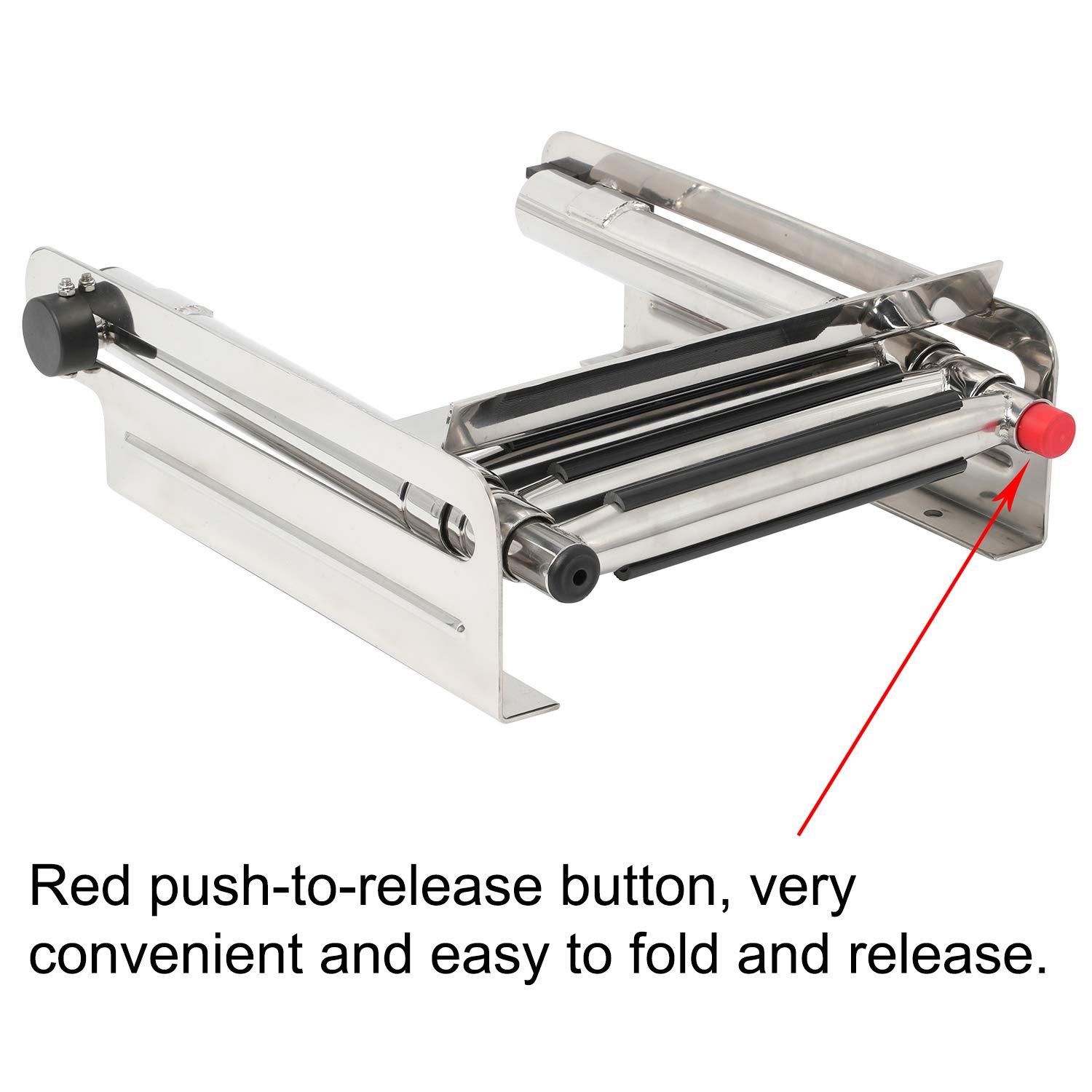 DasMorine 3 Step Telescoping Boat Ladder 316 Stainless Steel, Heavy Duty Telescopic Marine Ladder, Under Platform Slide Mount Boat Boarding Ladder, 1190lbs/540kg Boat Swim Ladder - Pop-N-Lock 3