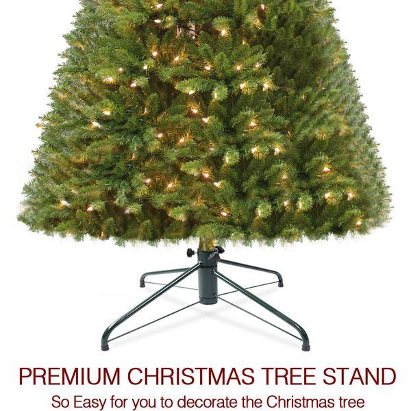 Ouvin 25.6 Inches 1.25" dia Christmas Tree Stand 4 Foot Base Iron Metal Bracket Rubber Pad with Thumb Screw (65Green) 3