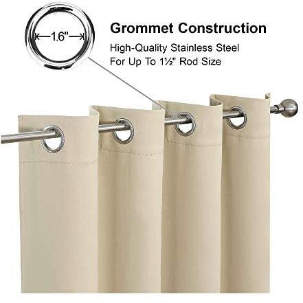 CUCRAF 2 Panels Thermal Insulated Super Soft Drapes Window Treatment Blackout Curtains for Bedroom/Living Room/Nursery - W46 x L54 inch Beige Eyelet Curtains 4
