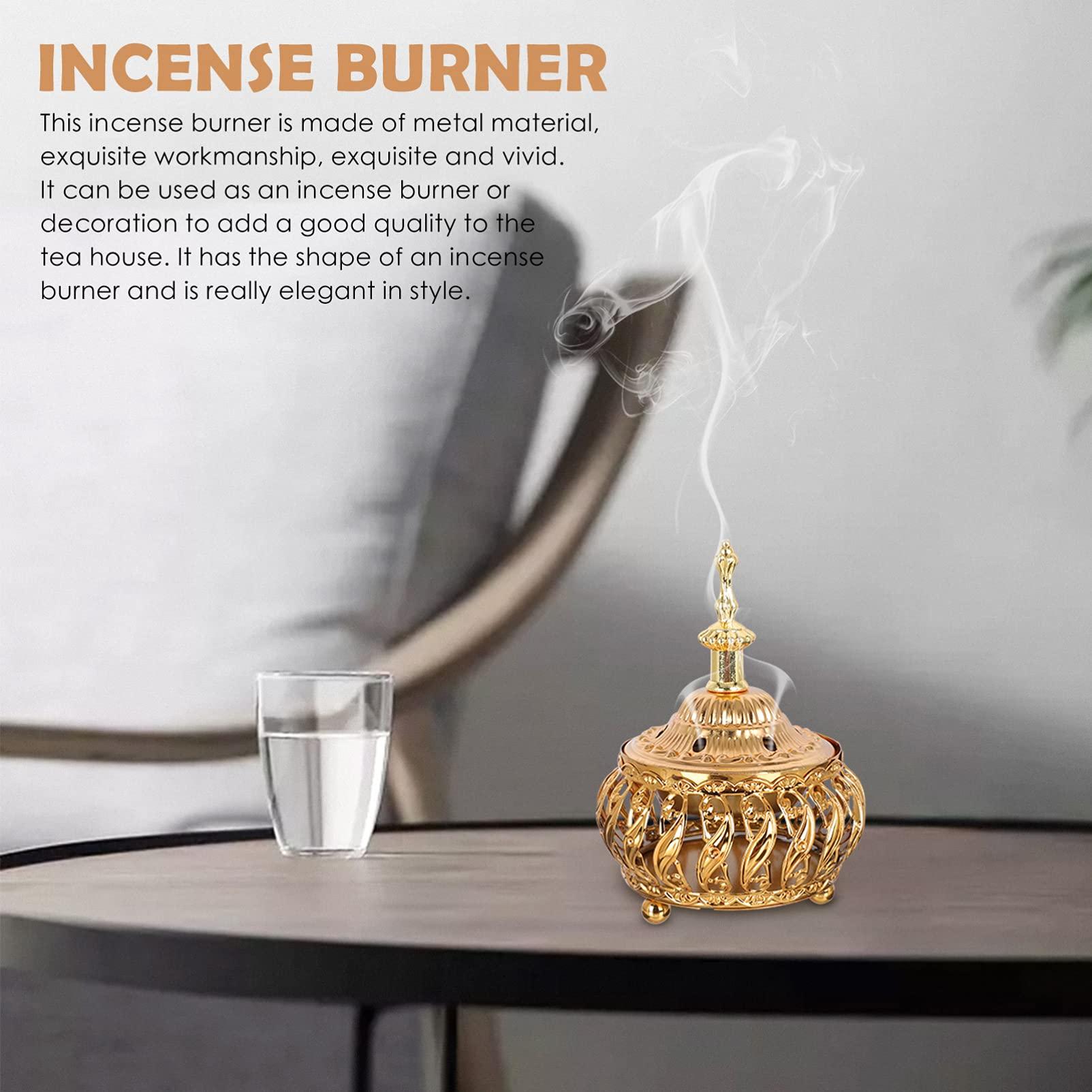 TOPBATHY Metal Incense Burner Bakhoor Burner Mubkhara Frankincense Insence Burner Candlestick Decorative Candle Stand for Yoga Spa Aromatherapy 9