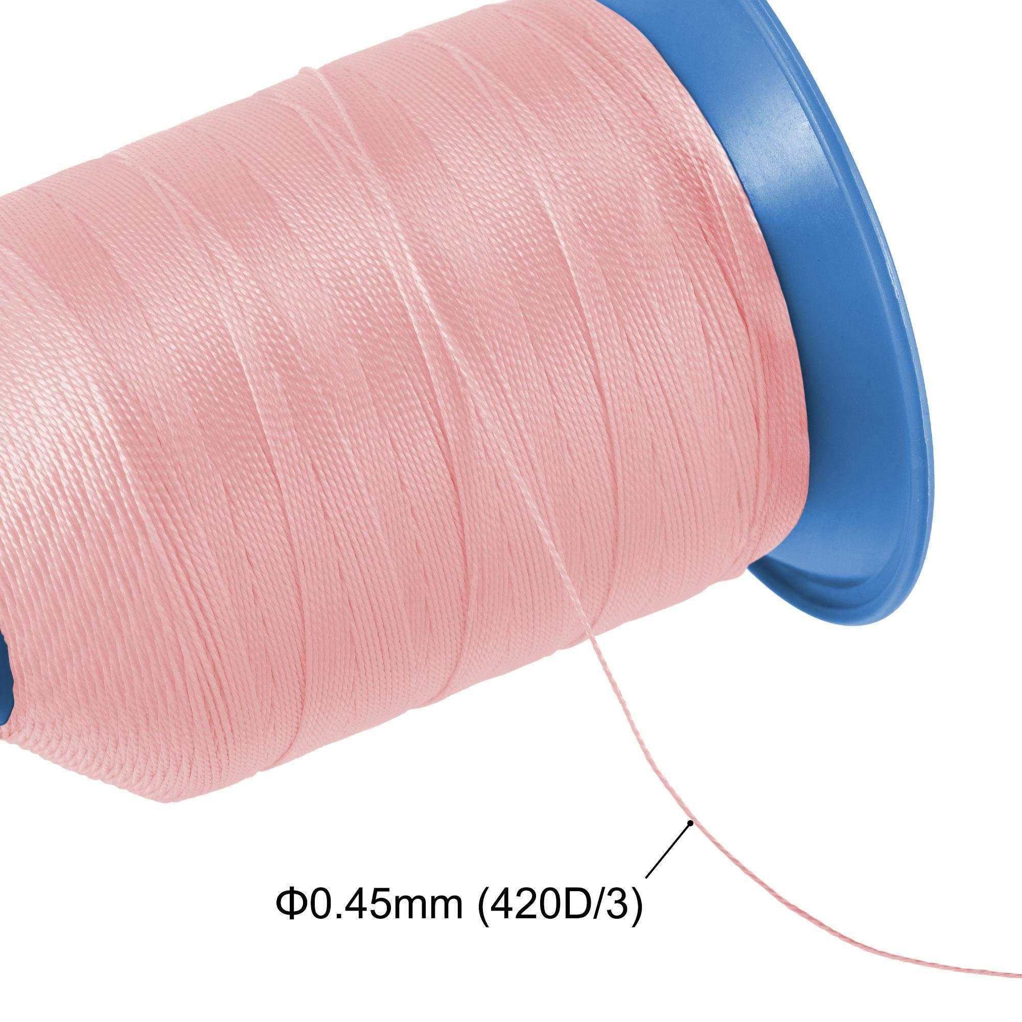 sourcing map Bonded Polyester Sewing Thread 610 Yards 420D/0.45mm Extra Strong Upholstery Thread for Manual and Machine Sews (Pale Pink) 2