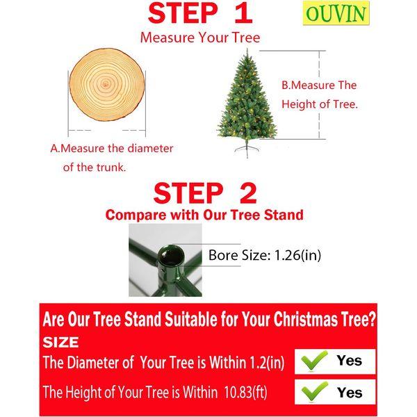 Ouvin Christmas Tree Stand 4 Foot Base Iron Metal Bracket Rubber Pad with Thumb screw (50Green) 2