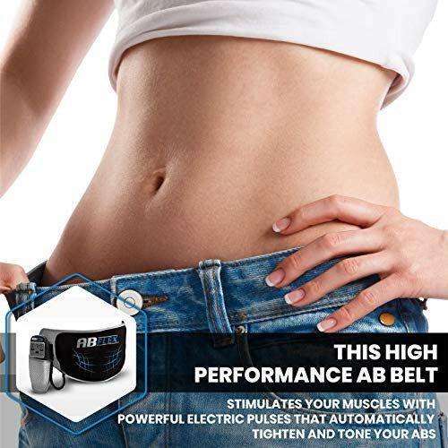 ABFLEX Ab Toning Belt for Developed Stomach Muscles, Remote for Quick and Easy Adjustments, 99 Intensity Levels and 10 Workouts for Fast Results (Black) 2