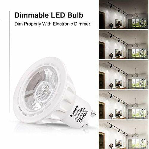 Bomcosy Dimmable GU10 LED Bulbs, Daylight White 6000K, 6W Replacement for 50W Halogen Bulb, 540 Lumens, 50mm, 35 Degree Beam Angle, Pack of 10 3