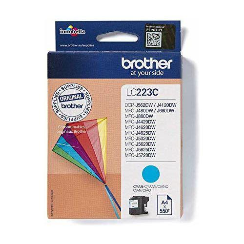 Brother LC-223C Inkjet Cartridge, Cyan, Single Pack, Standard Yield, Includes 1 x Inkjet Cartridge, Brother Genuine Supplies 0