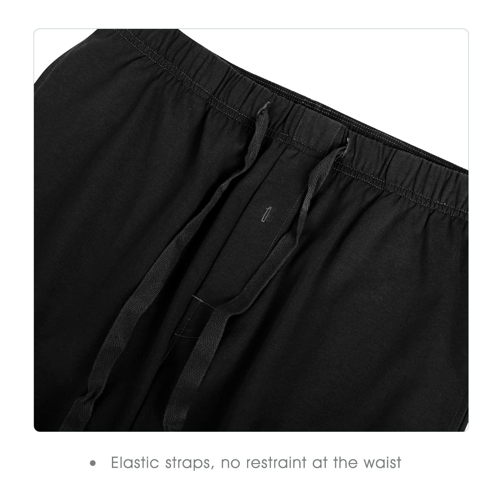 RoomTour Mens Pyjamas Bottom with Pockets Pyjamas for Men Long Pants mens pjs Loungewear Black L 4