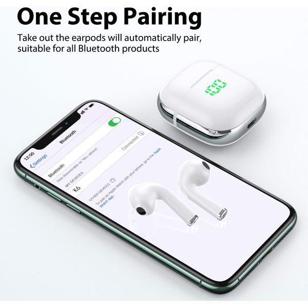 Wireless Earbuds,Bluetooth Headphones with USB-C Support Wireless Charging Case, Waterproof 30H Play Back in Ear Bluetooth Earphones with Microphones/Touch Control ZINGBIRD-VEAT00L 4