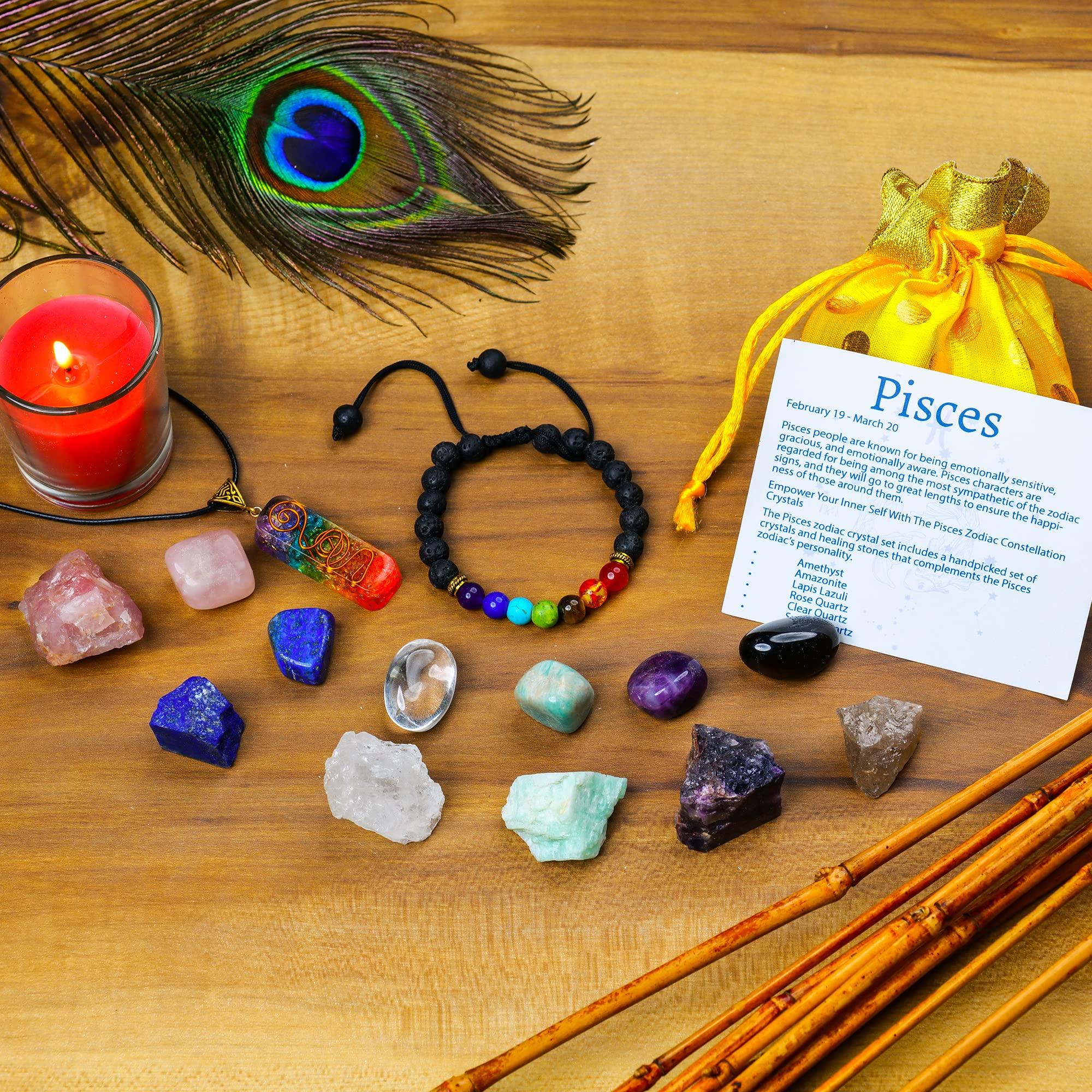 Zodiac Gifts - Crystals and Healing Stones - Astrological Gifts - Gifts for Women - Zodiac Crystal Set - Healing Crystals - Meditation Accessories (Pisces) 4