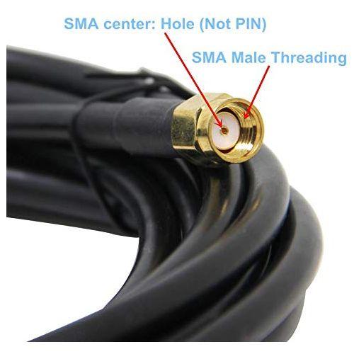 Ultra Low Loss Coax Cable 25ft, Ancable N Type Male Connector to RP-SMA Female Pigtail Cable for Yagi TP-Link 2.4Ghz Omni Antenna, APs, WiFi and ALFA Extender/Transceiver/Repeater/Router/Amplifier 1