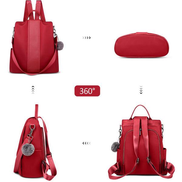 DORRISO Women Backpack Fashion Ladies Handbag Cute Shoulder Bag Lightweight Casual Travel Daypack Impermeable Anti-Theft Rucksacks Red 2