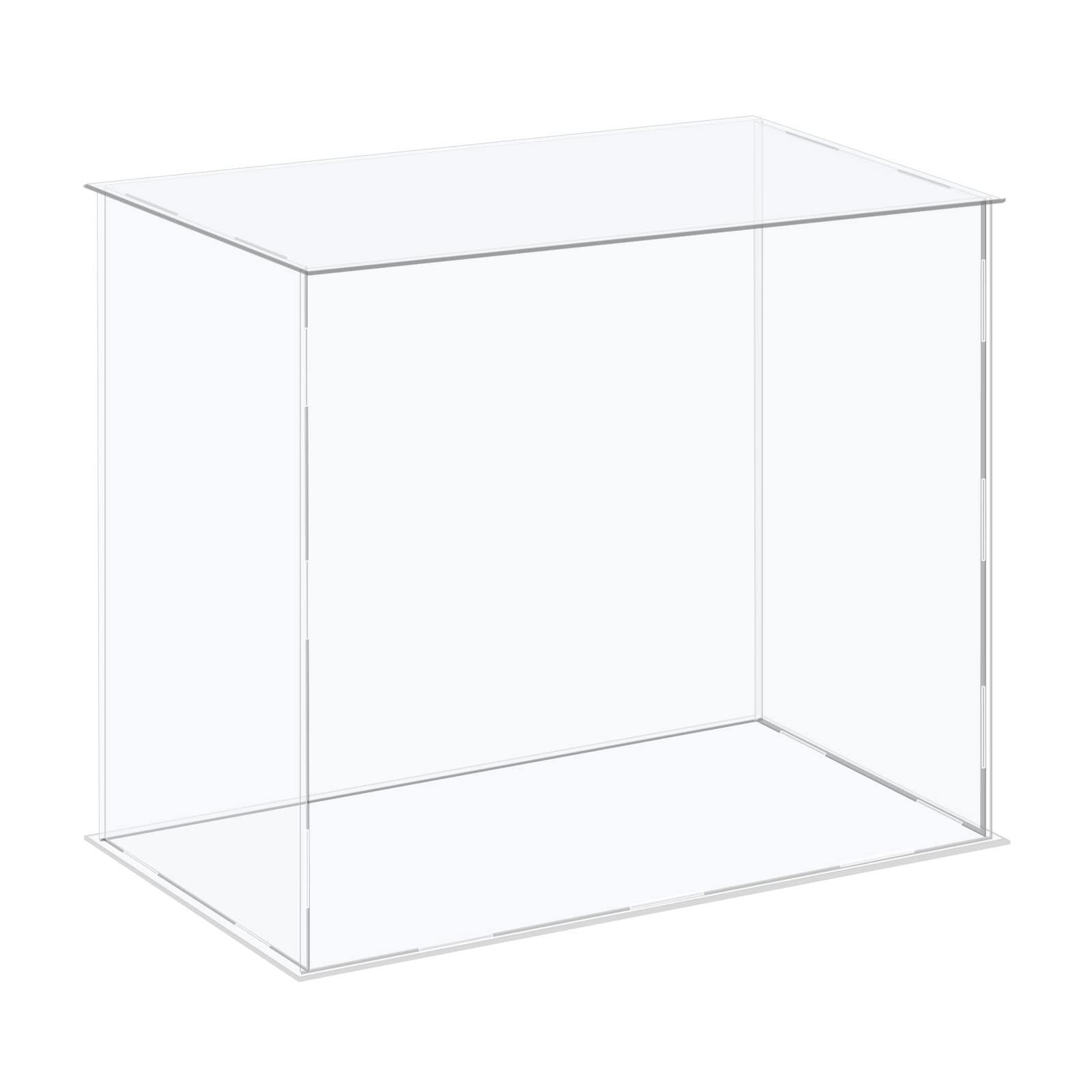 sourcing map Acrylic Display Case Plastic Box Cube Storage Box Clear Assemble Showcase 36x21x31cm for Collectibles 0