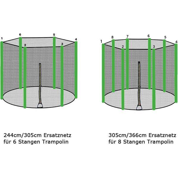 ULTRAPOWER SPORTS 8FT 10FT 12FT 13FT 14FT Replacement Trampoline Safety Net Enclosure Surround - Pink 10FT 8 POLES 3