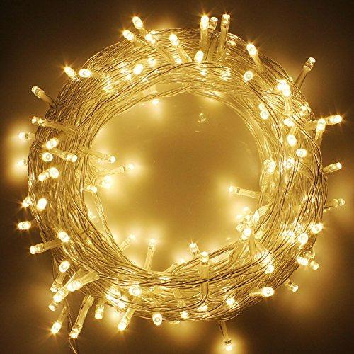 100-1000 LED String Fairy Lights On Clear Cable with 8 Light Effects Ideal for Home Christmas Wedding Party (1000 LEDs, Warm White) 0