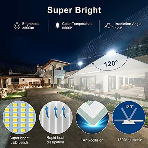 MEIHUA Led Floodlight Outdoor 35W Security Lights IP66 Waterproof 3000 Lumens Daylight White 6500K LED Outdoor Flood Lights Wall Light for Garden, Yard, Garages, Warehouse, Patio, Billboard - 2 Pack 2