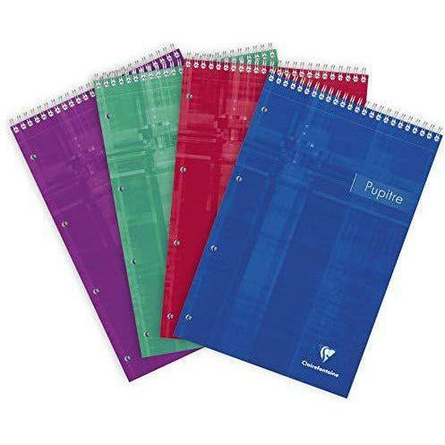 Clairefontaine 86152C - A Spiral Notebook with Header 21 x 31 cm, 160 Detachable and Perforated Pages, 4 Holes Small Tiles, Random Colour 0