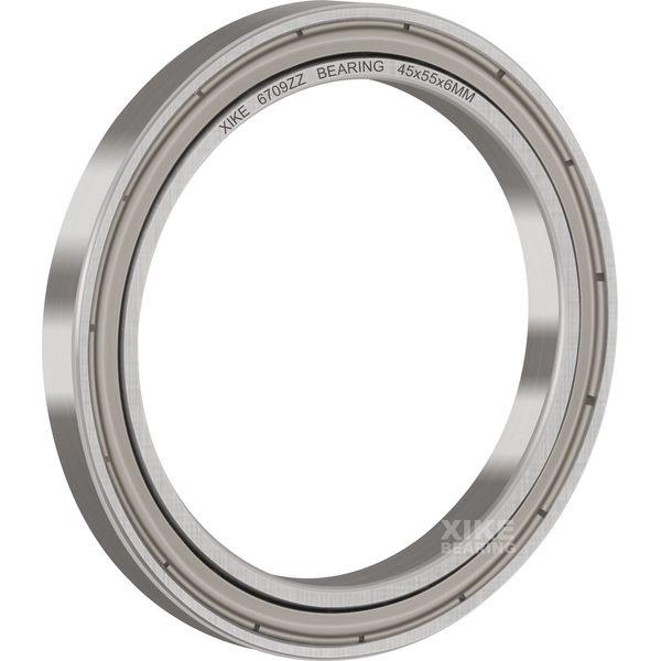 XIKE 4 pcs 6709ZZ Ball Bearings 45x55x6mm, Bearing Steel and Pre-Lubricated, Metal Double Seal, 6709-2Z Deep Groove Ball Bearing with Shields 4