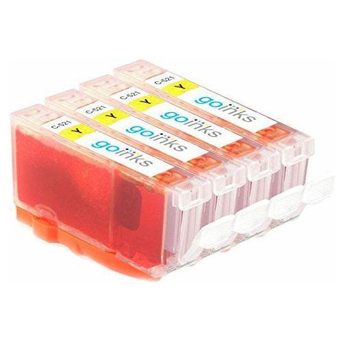 Go Inks C-521Y Compatible Yellow Ink Cartridge to replace Canon CLI-521Y for use with Canon PIXMA Printers (Pack of 4) 0
