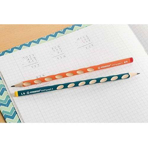 Handwriting Pencil - STABILO EASYgraph S HB Left Handed Blue Blister of 2 3