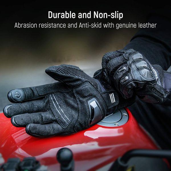 LEXIN Motorcycle Riding Gloves, Motorcycle Gloves for Men, Hard Knuckle Touch Screen Motorbike Glove for Cycling, ATV (046, L) 3