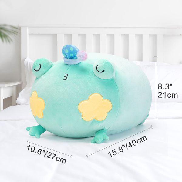 Mewaii 16'' Soft Frog Plush Pillow Stuffed Animals Plushies Squishy Pillow - Fluffy Sleepy Plush Pillow Toys for Adults Girls Boys(Green) 3