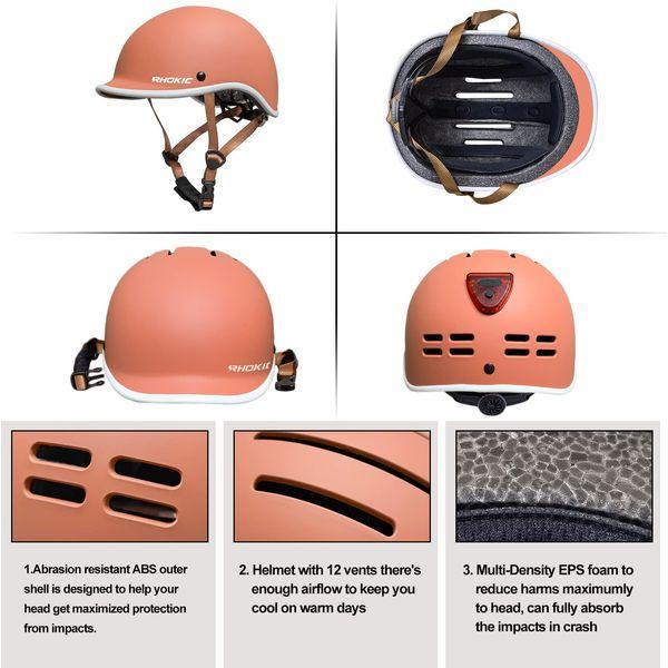 Kids Bike Helmet RHOKIC Kids Helmet for Boys Girls Adjustable Childs Bike Helmet Multi-Sport Toddler Skateboard Helmets Age 5-13 (Pink) 3