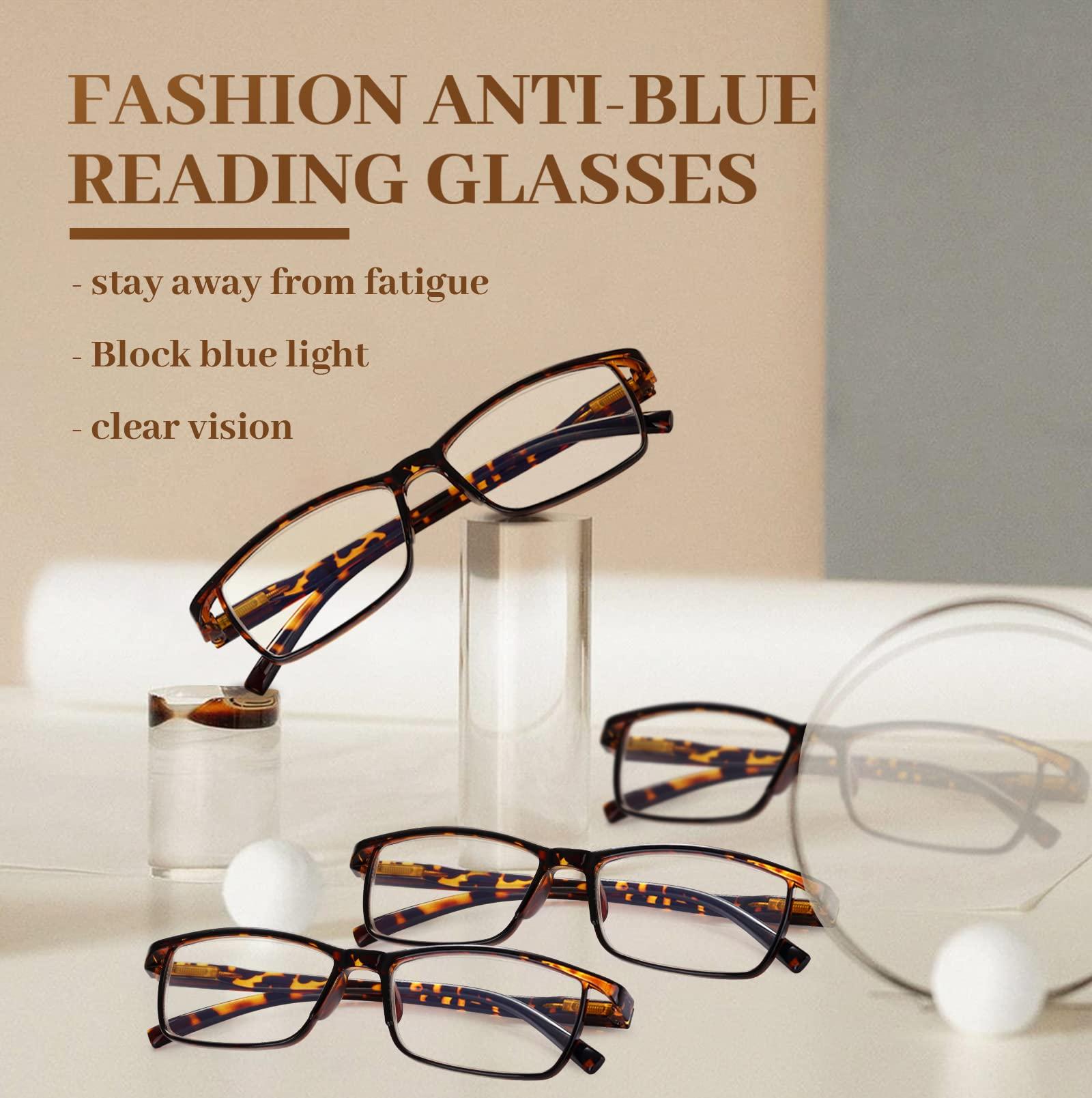 LUFF 4Pcs Anti-Blue-ray Reading Glasses Portable Ultra-Light Readers(1.0X) 1