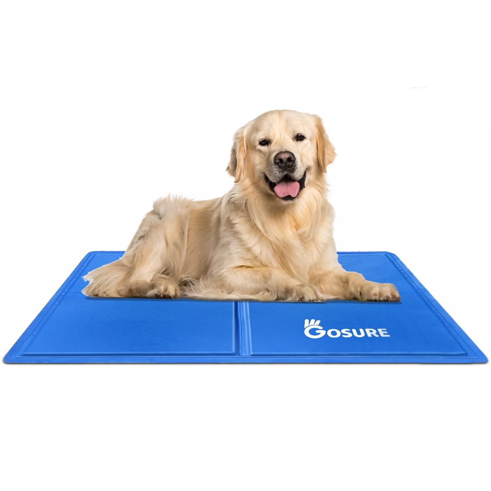 Gosure Cooling Mat for Dogs Cats Medium 65x50cm Gel Self Cooling Dog Mat,No Freeze Or Refrigerate Required, Scratch-proof/Waterproof Cool Mat for Dogs,Cats,Pets in Summer (M(50 * 65cm)) 0