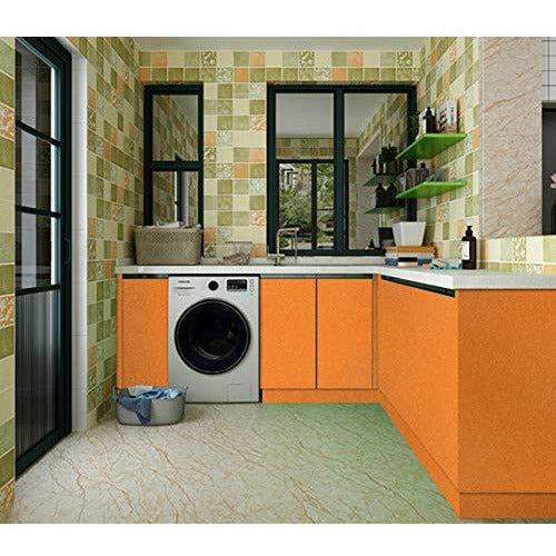 Sticky Back Plastic Roll Paper Self Adhesive Wallpaper Glitter Effect Vinyl Film Furniture Sticker for Walls Doors Windows Orange 40X300cm 3