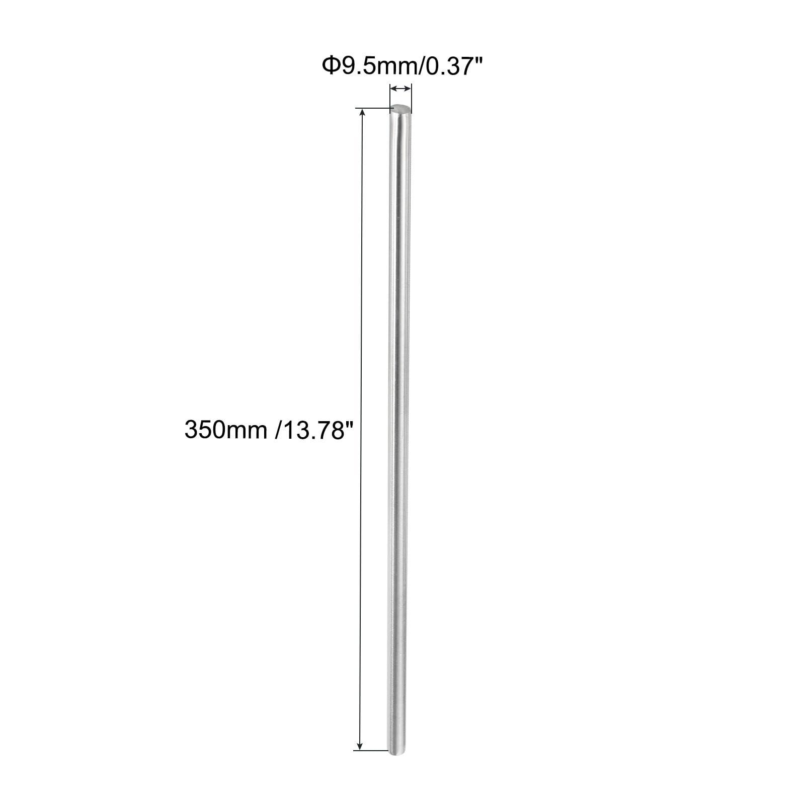 sourcing map 304 Stainless Steel Round Rods, 9.5mm x 350mm Solid Shaft Rods for DIY Craft Model Car Helicopter Airplane, Pack of 4 1