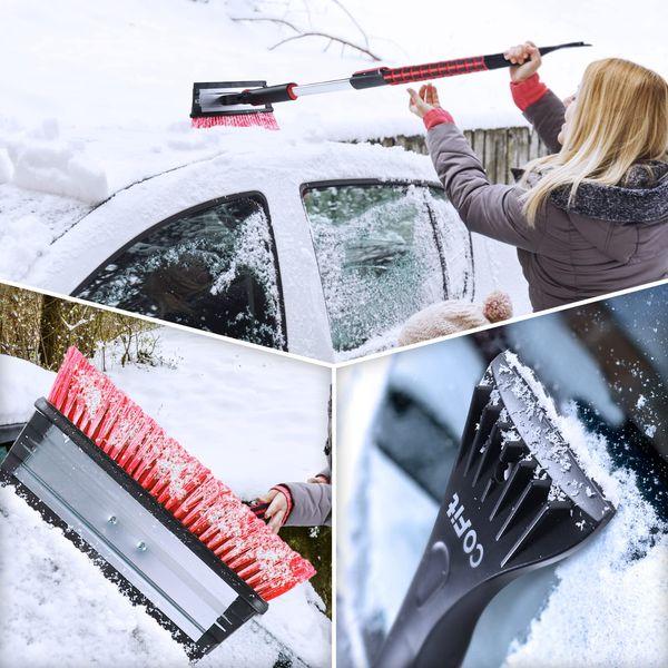 COFIT Car Snow Brush Extendable 100cm, Detachable Snow Removal Broom with Squeegee Ice Scraper Heavy-Duty for Car Truck SUV MPV Windshield Windows 3