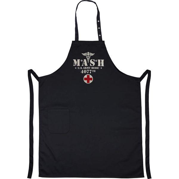 EXPRESS-STICKEREI Cooking apron unisex Adjustable Kitchen Aprons with Pocket | adjustable neck strap (MASH U.S. Army Medic 4077 - Grillschürze) 1