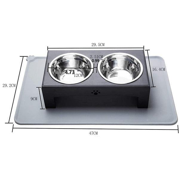 Skython Raised Dog Bowl for Small Dogs and Cats, Elevated Dog Cat Bowl Stand, Dog Food and Water Bowls Feeding Station with Silicone Mat And Double Pet Dishes for Puppies, Kittens 3