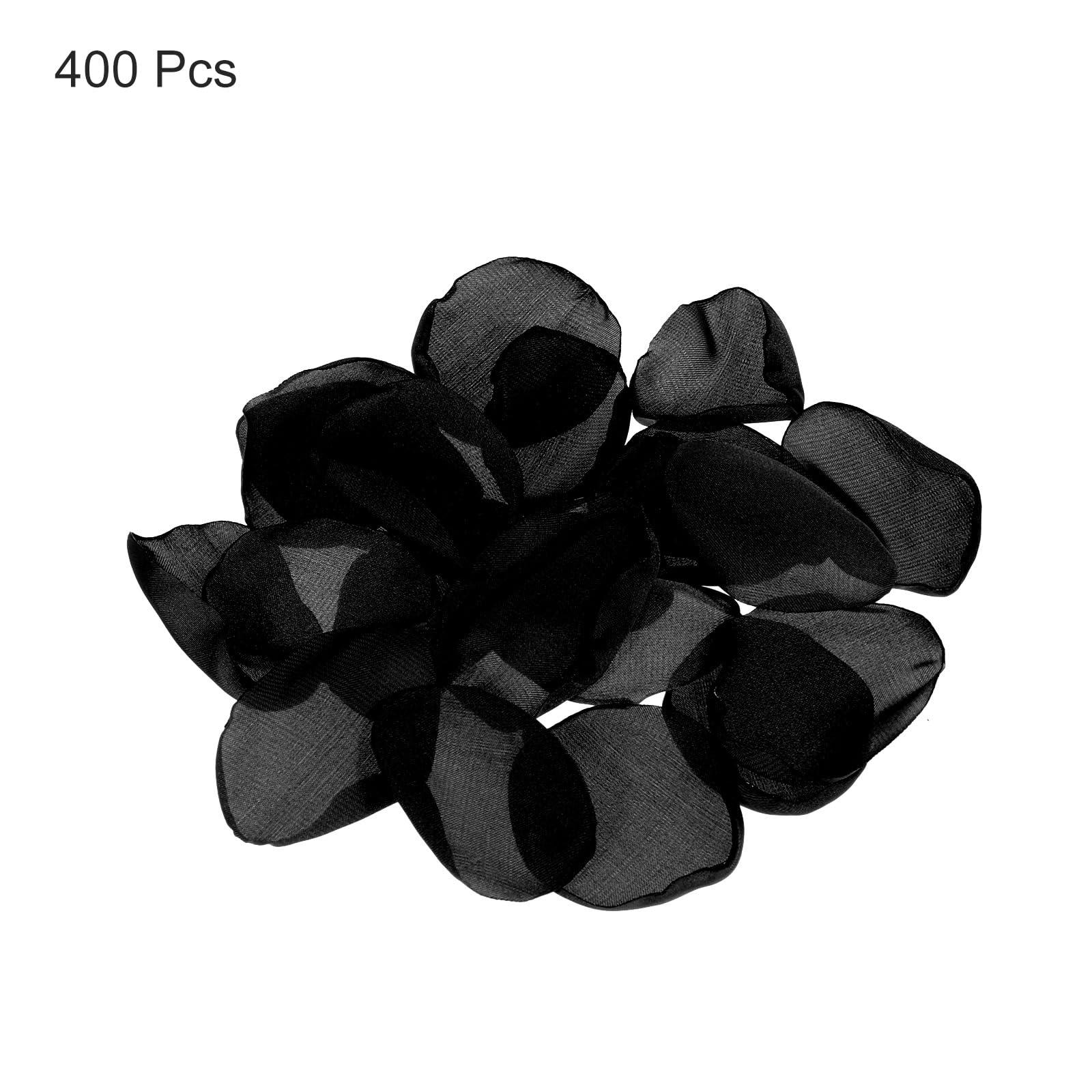 sourcing map Silk Artificial Flower Petals, Black Wedding Faux Flowers 2 Inch x 2 Inch for Wedding Centerpieces, Party Decoration Pack of 400 2