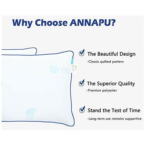 ANNAPU Bed Pillows for Sleeping with Broken Cotton, Standard Size 19 x 30 Inches, Cooling Pillow for Side and Back Sleeper 3