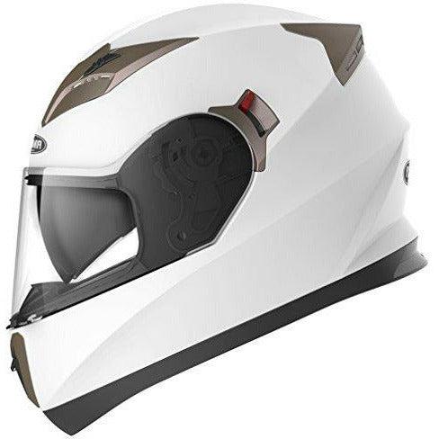 Motorbike Full Face ECE Helmet - YEMA YM-829 Racing Motorcycle Helmet with Sun Visor - White, XL 0
